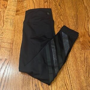 Style Reform Woman’s Black Sparkle Stripe Leggings Size XS